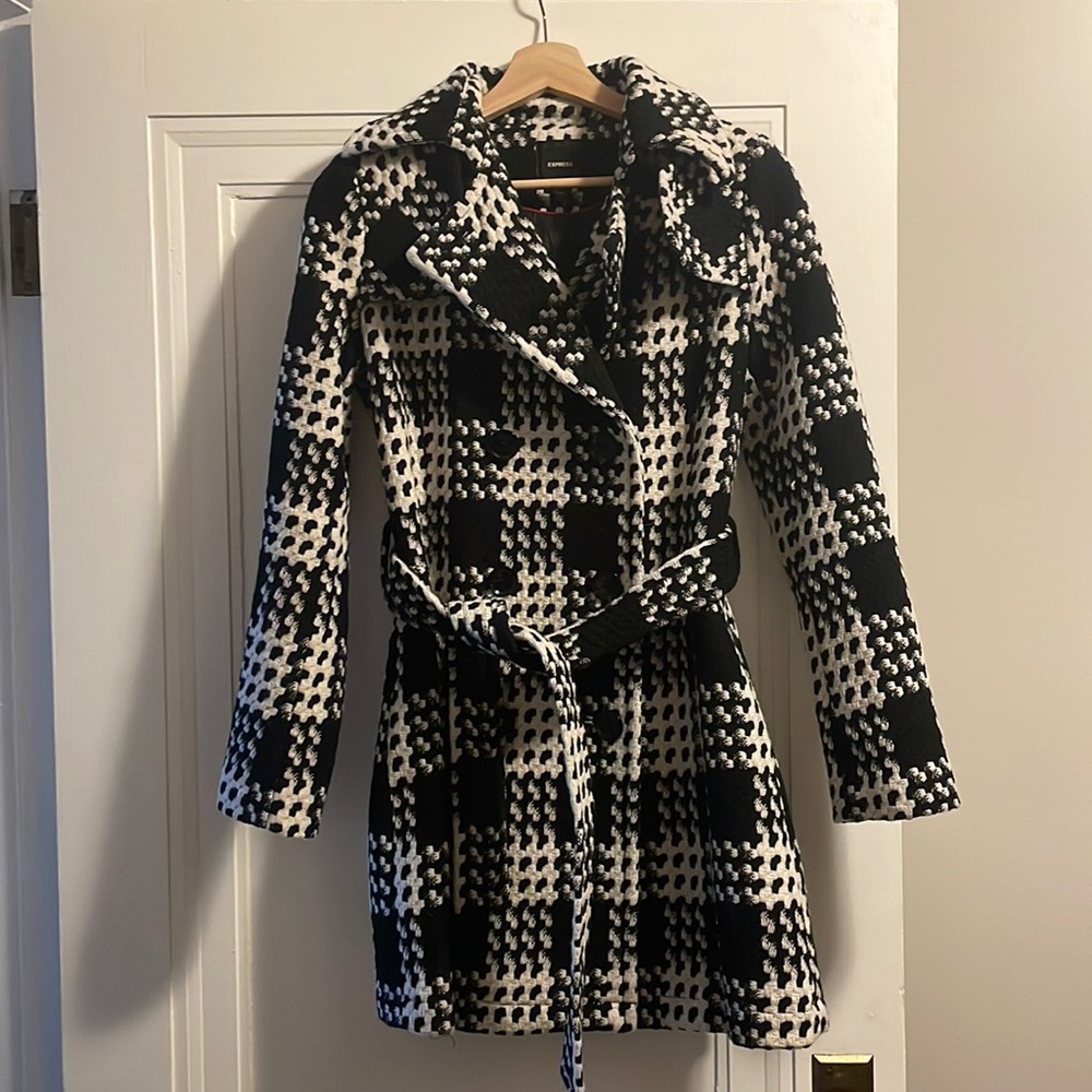 Express wool checkered coat - XS EUC